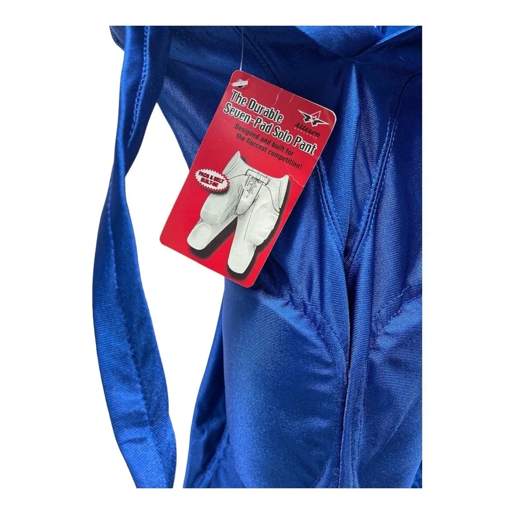 Alleson Athletic Youth 2XL Football Padded Pants Blue Seven Pads‎ &belt Built In